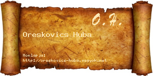 Oreskovics Huba névjegykártya